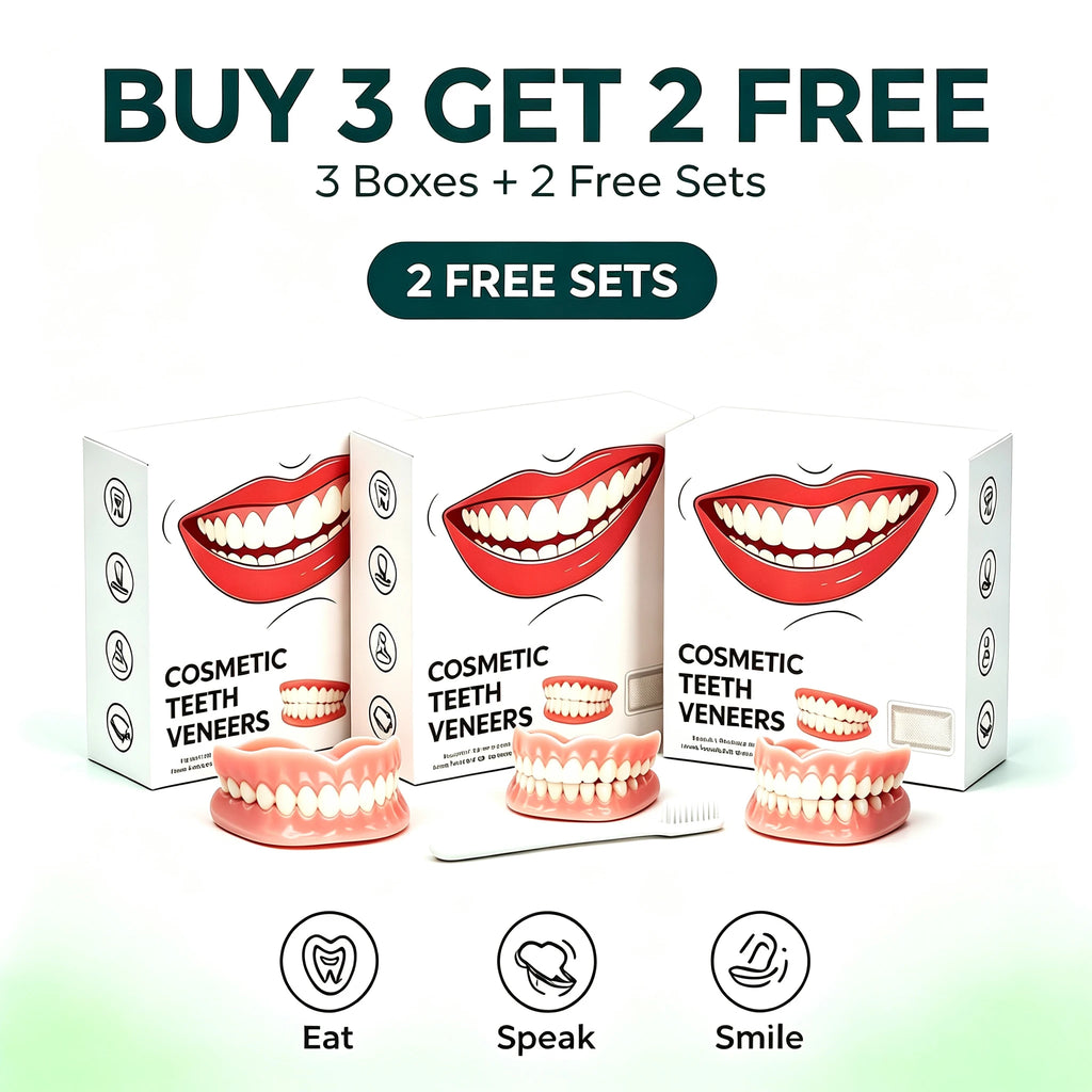 Natural‑Looking Silicone Full Denture Upper Lower Set Soft Comfortable Reusable False Teeth for Daily Oral Care for Men Women