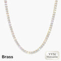 Nuoya 2MM to 4MM Width Moissanite Tennis Chain Necklace For Men Women VVS1 Clarity 16" To 20" Classic Wedding Gift