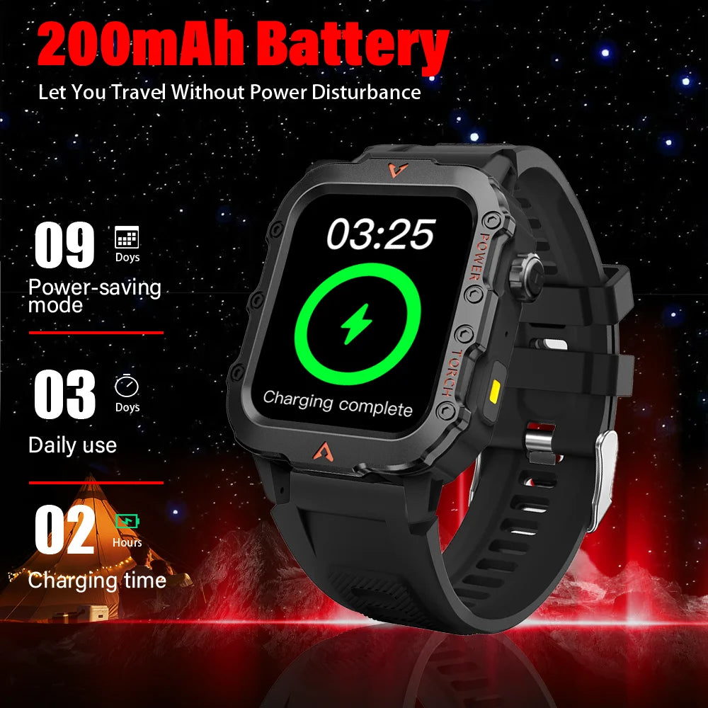 G.L Wear New Smartwatch for Outdoor Sports with LED Light Bluetooth Calling Activity Sleep Tracking Fitness Monitor