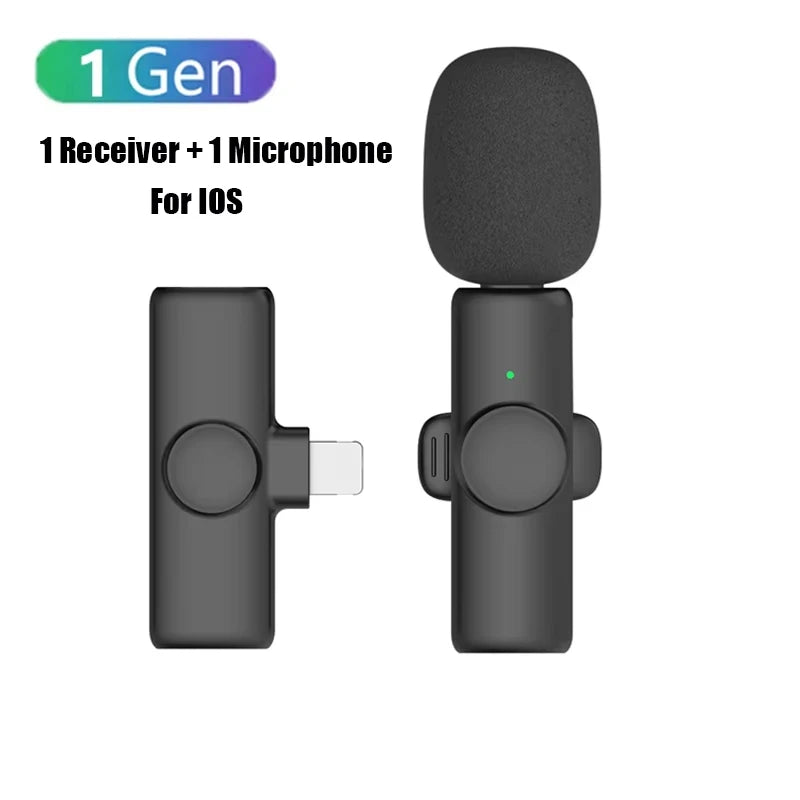 New Portable Wireless Lavalier Microphone Audio Video Recording Mini Microphone for iPhone Laptop Android Live Gaming Mic