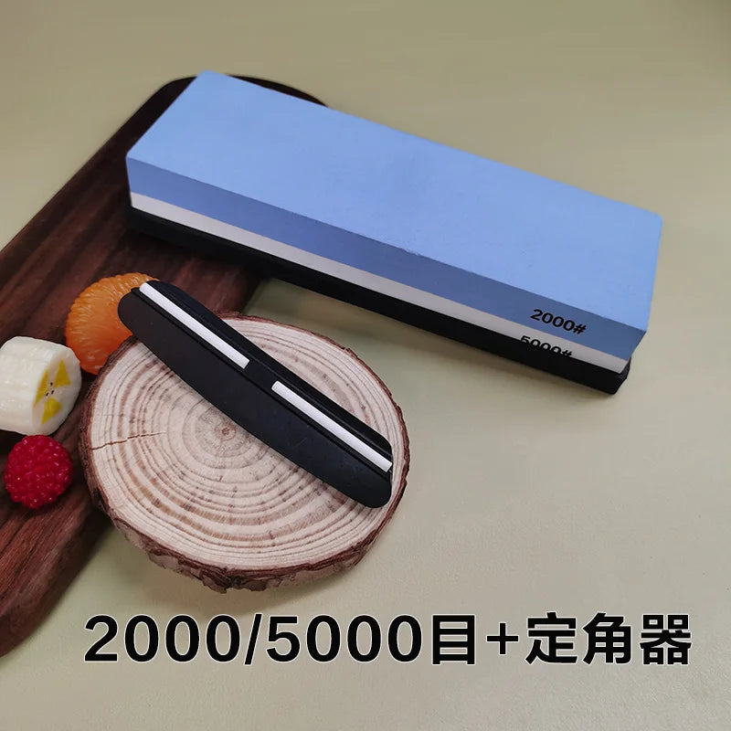 Professional Knife Sharpening Stone Kit 400/1000 3000/8000 Grit Non-slip Bamboo Base Double-side Knife Whetstone Angle Guide