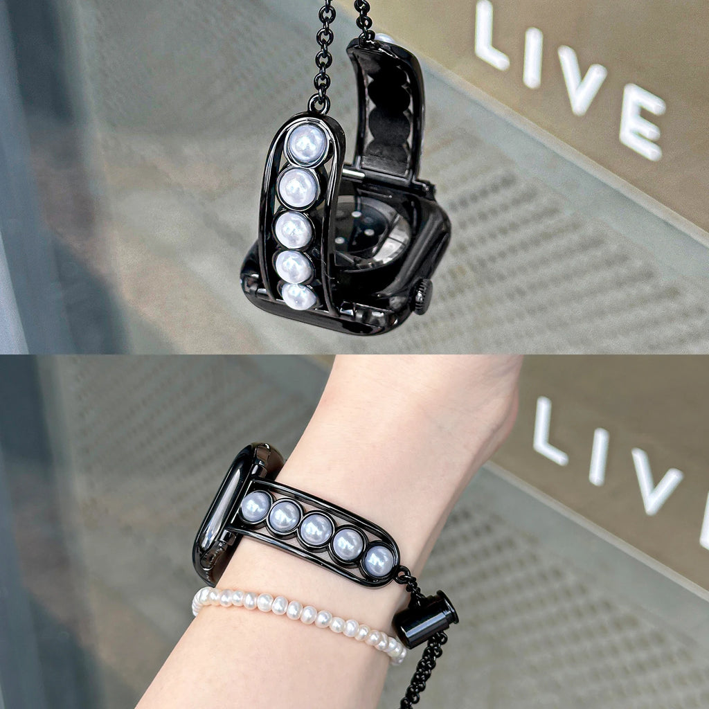 Pearl Strap for Apple Watch Bracelet S10/11 42mm 46 9 8 7 41/45mm Band SE 6 5 Ladies Jewelry Wristband For iWatch 40/44mm 38/42