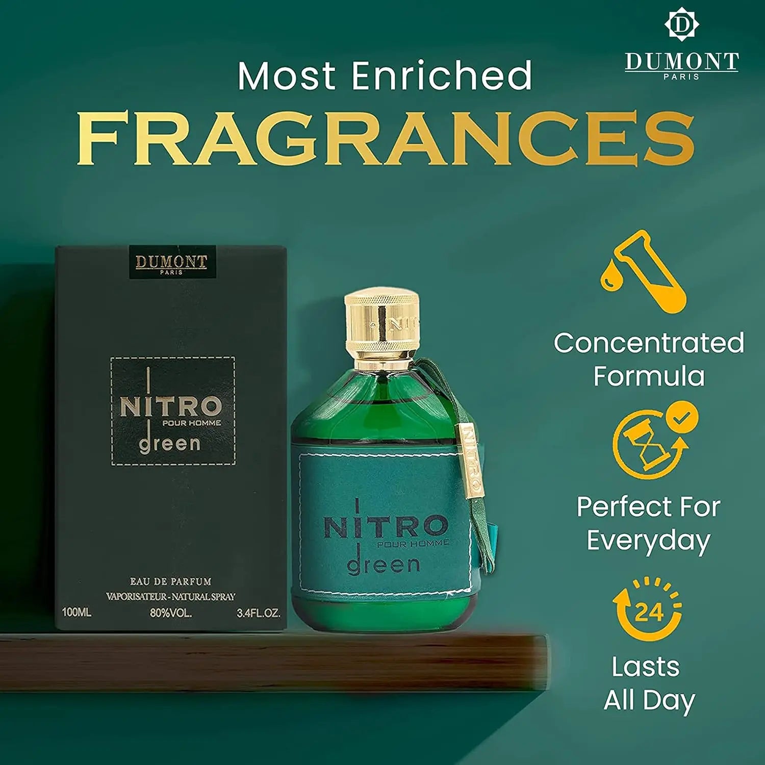 Nitro Red 3.4 Fl Oz Eau De Parfum for Men – Rich Fruity Woody Floral Fragrance – Luxurious Long Lasting Scent