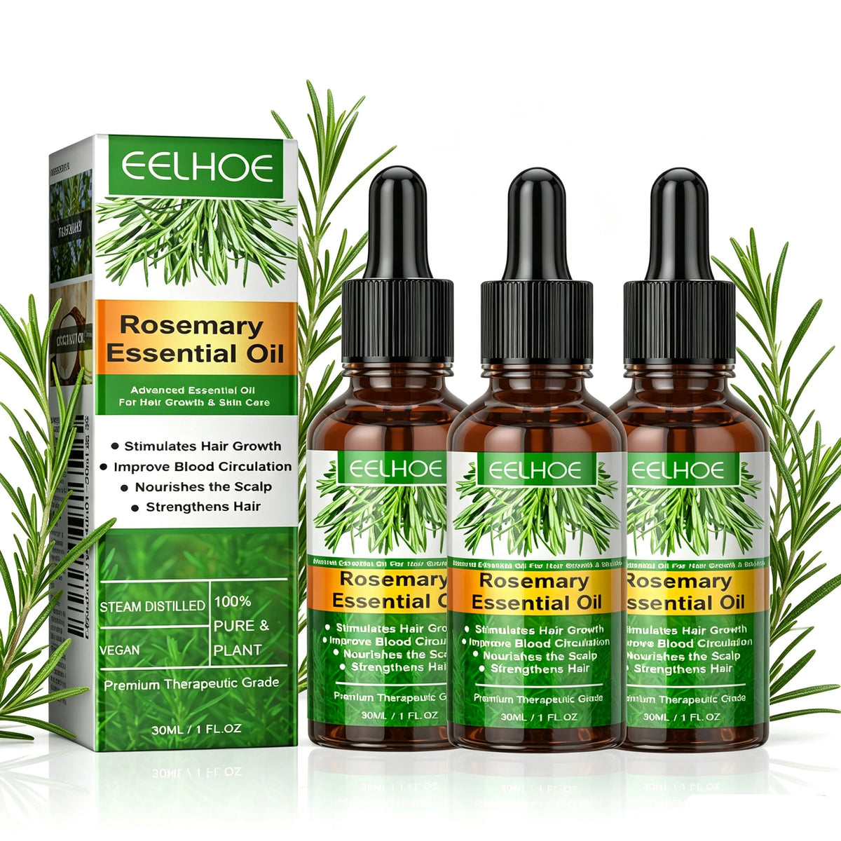 Rosemary Hair Growth Oil Natural Hair Care Serum Anti Hair Loss Scalp Treatment Repair Damaged Hair Stimulate Hair Follicles Thi