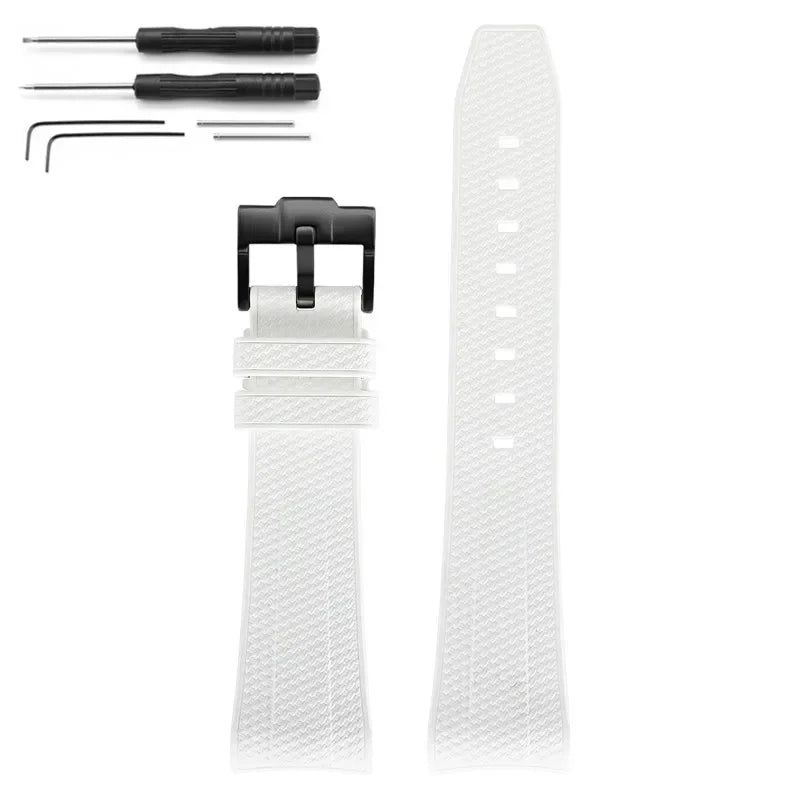 Rubber Silicone Watch Band for Swatch X Blancpain GREEN ABYSS Curved End Waterproof Sport Woven Pattern Strap Bracelet 22mm