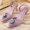 2025 Women's Taro Purple High Heels - Italy-Inspired Rhinestone Pointed-Toe Design for Gorgeous Parties | Plus Size Available