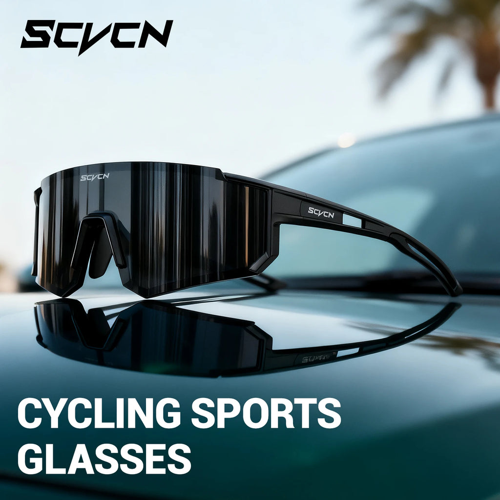 SCVCN Fashion Cycling Glasses Bike Baseball Sunglasses for Men UV400 Sports MTB Outdoor Goggles Bicycle Women Sunglasses Riding