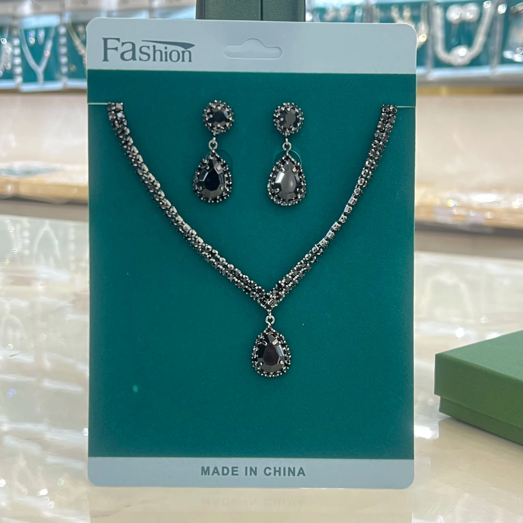 Wedding Season Women's Fashion Copper Claw Chain Water Drop Necklace Earrings Bracelet Jewelry Set Wedding Banquet Festival Gift