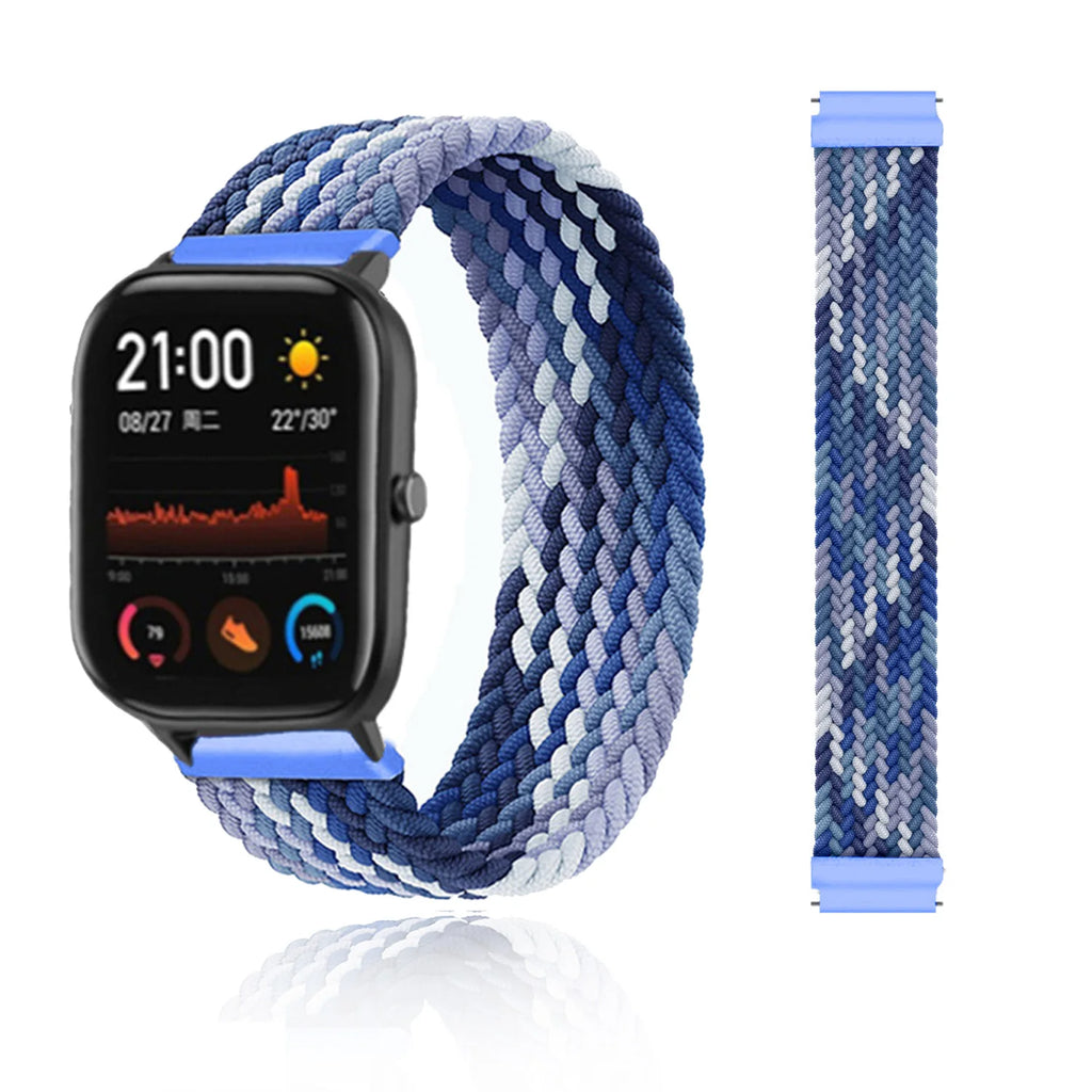 20mm 22mm Watch Straps For Amazfit GTS/4/3/2/2e/GTS2 Mini/GTR 4/3 pro/GTR2/2e/2 Braided solo loop Bracelet Amazfit bip 6 5 band