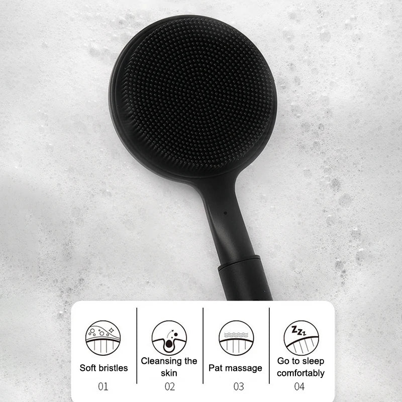 New Silicone Back Scrubber For Shower Bath Body Brush With Telescopic Adjustable Long Handle Double Sided Shower Brush