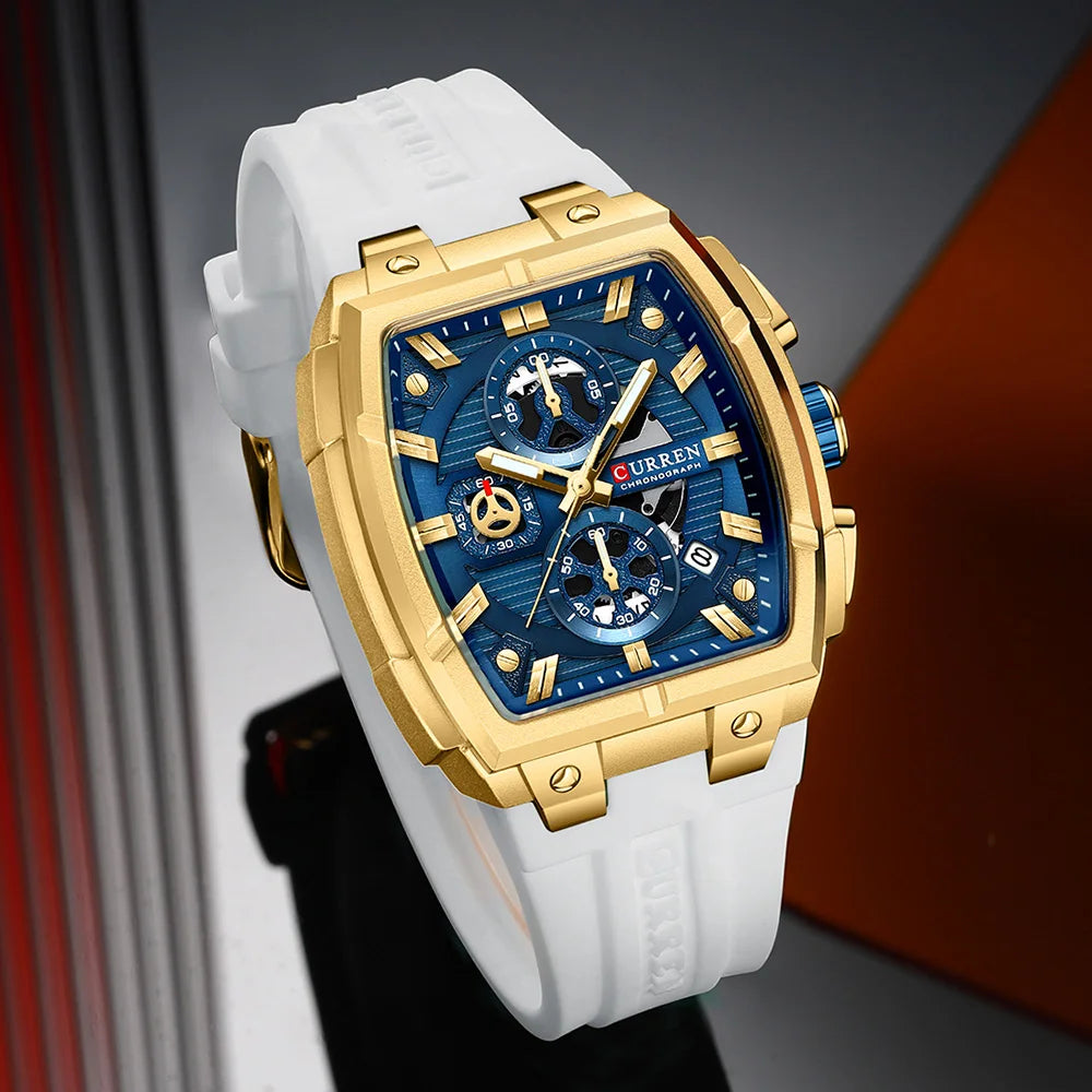 CURREN Men Casual Sport Military Quartz Calendar Wrist Watch for Man Business Leather Waterproof Male Clock Relogio Masculino