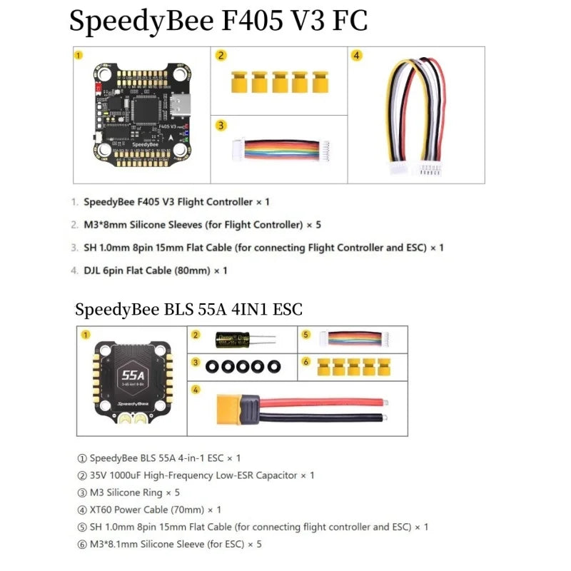 1pcs/lot NEW Speedybee F405 V4 BLS 55A BMI270 F405 V5 OX30 30x30 FC&ESC Stack 4IN1 ESC Drone Toy Accessories Flight Controller