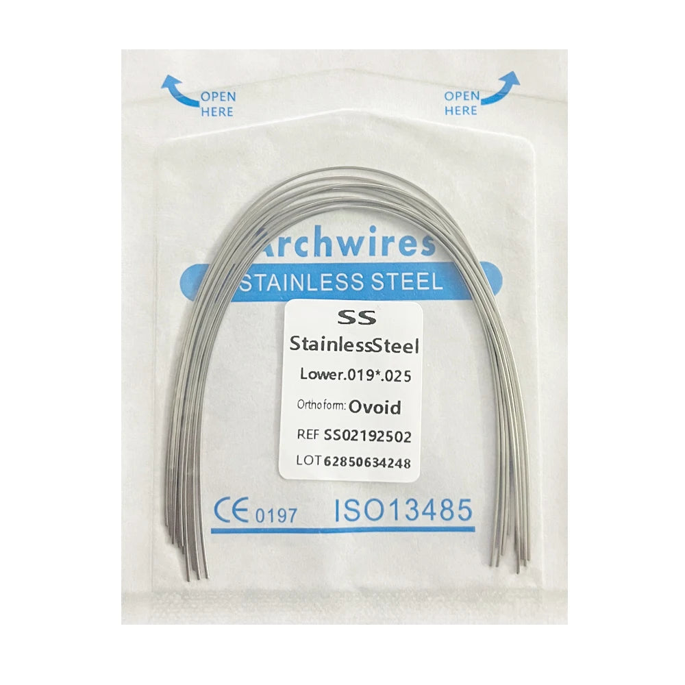 10pcs/pack Dental Orthodontic Stainless Steel Round/Rectangular Wire Ovoid Form Dentist Material Dental Arch Wire