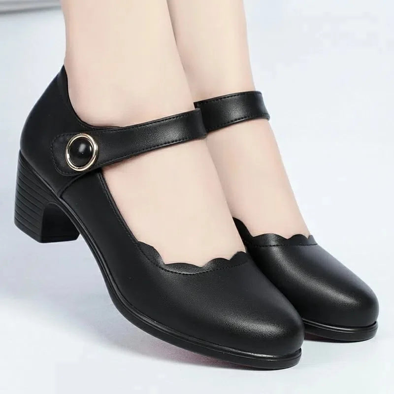 Marlisasa Women Fashion Sweet High Quality Slilp on Heel Pumps for Party Lady Cool Black Plaid Night Club Heel Shoes H6308