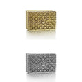 2Pcs Mini Treasure Jewelry Box Silver Hollow Flower Pattern Storage Case for Necklace Earring Ring