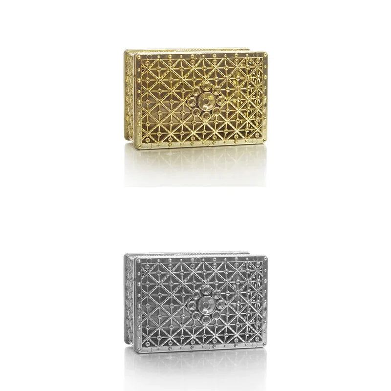 2Pcs Mini Treasure Jewelry Box Silver Hollow Flower Pattern Storage Case for Necklace Earring Ring