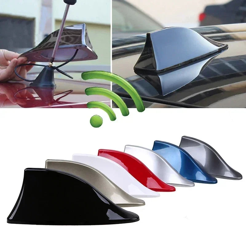 Universal Car Roof Shark Fin Decorative Aerial Antenna Cover Sticker Base Roof Carbon Fiber for BMW Honda Toyota Mazda Hyundai