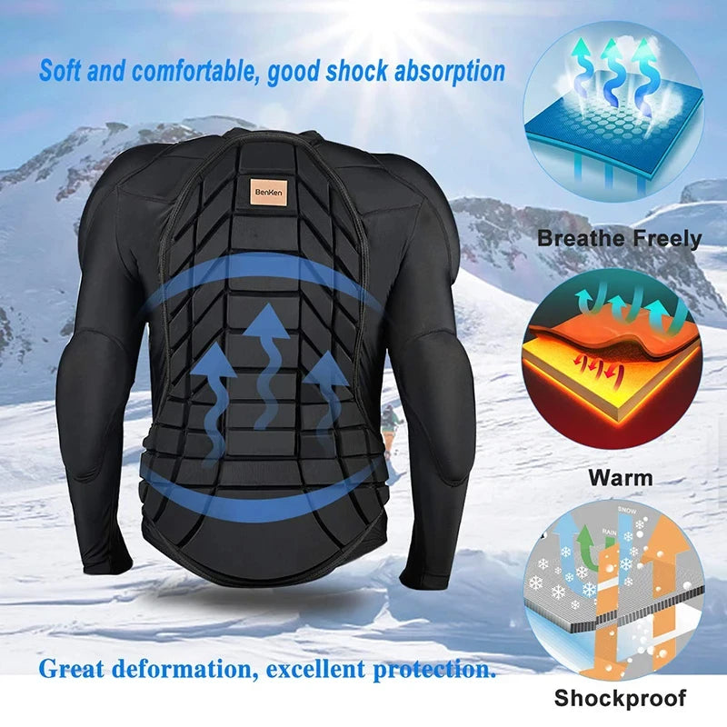 BEN KEN Ski Protective Ski Collision Clothing Inner Soft Armor Body Protective Clothing Suitable for Sports Ski Clothing Clothes