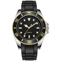 40mm Quartz Analog Watch with Quartz Movement No Logo Rotating Bezel Rubber Strap Unisex Wristwatch