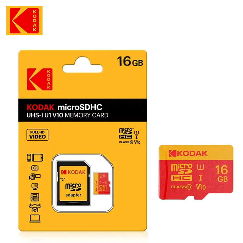 Original KODAK C10 Microsd 16GB 32GB 64GB 128GB 256GB 512GB Memory Card TF SDXC U3 Micro Sd Card with Adapter For Camera