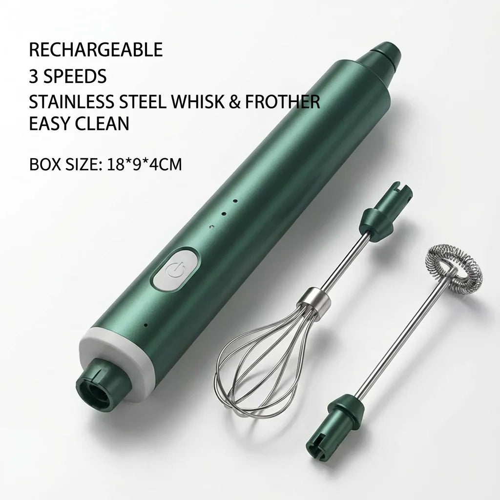 1 PCS USB Rechargeable Handheld Egg Beater 3 Speeds Electric Milk Frother Foam Maker Mixer Coffee Drink Frothing Wand Foamer