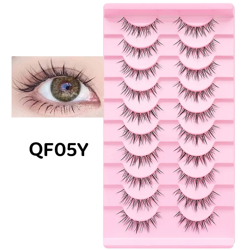 10 Pairs Natural Lashes Manga Full Strip Lashes Makeup Bulk Wholesale Dropshipping Eyelash Extension Lashes Anime False Eyelash