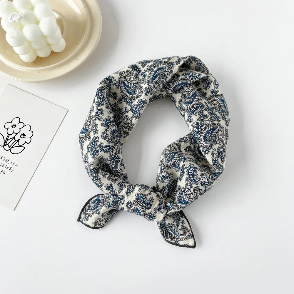Fashion Square Scarf 1pcs Cotton Rich Summer Scarf Digital Printed Head Scarf for Women Versatile Lightweight Wrap Chic