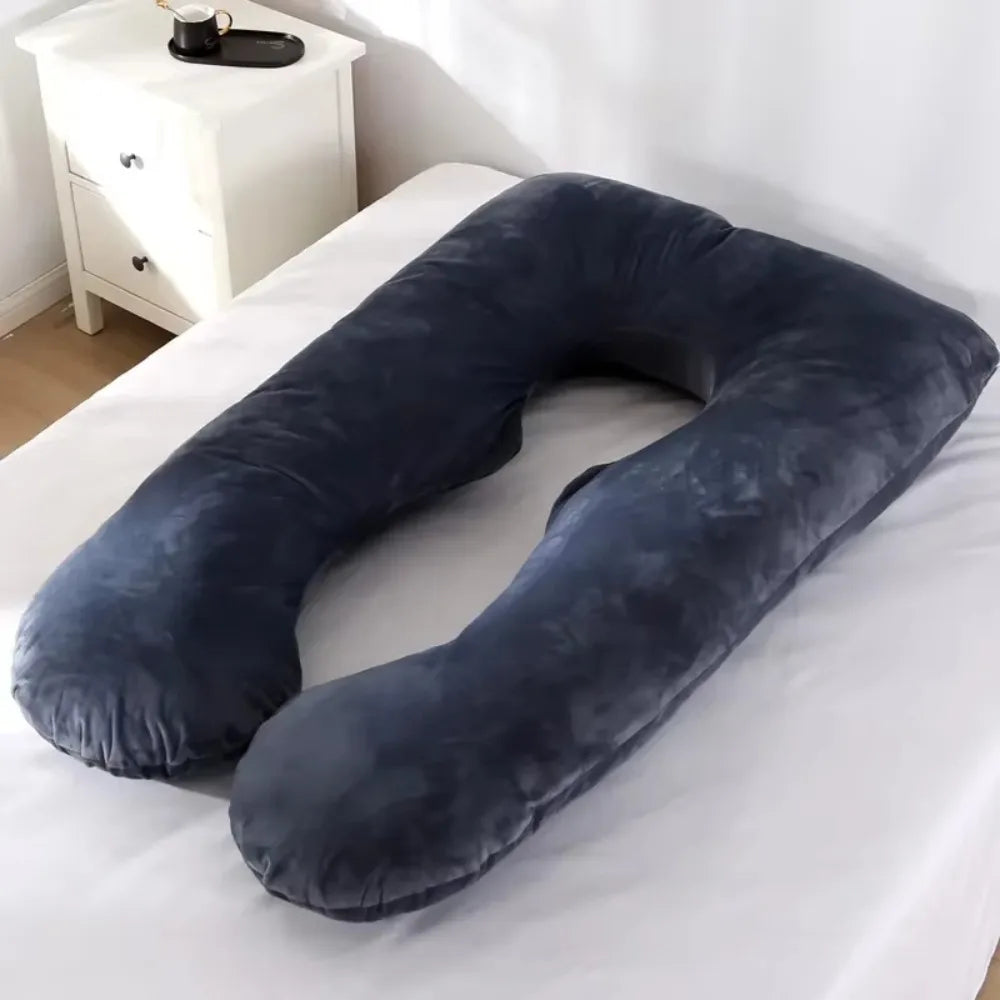 Pregnancy Pillow U-Shaped – Soft Fleece Maternity Body Pillow, Full Body Support for Side Sleeping, Lumbar & Belly Support