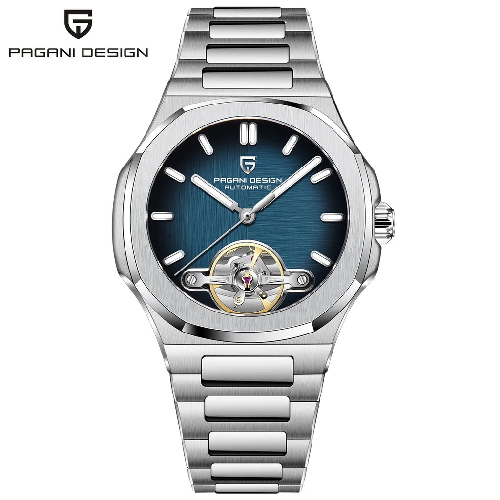 PAGANI DESIGN 2026 Men's Watch Skeleton Luxury Gold Automatic Watch For Men New Stainless steel  Business Mechanical Wristwatch