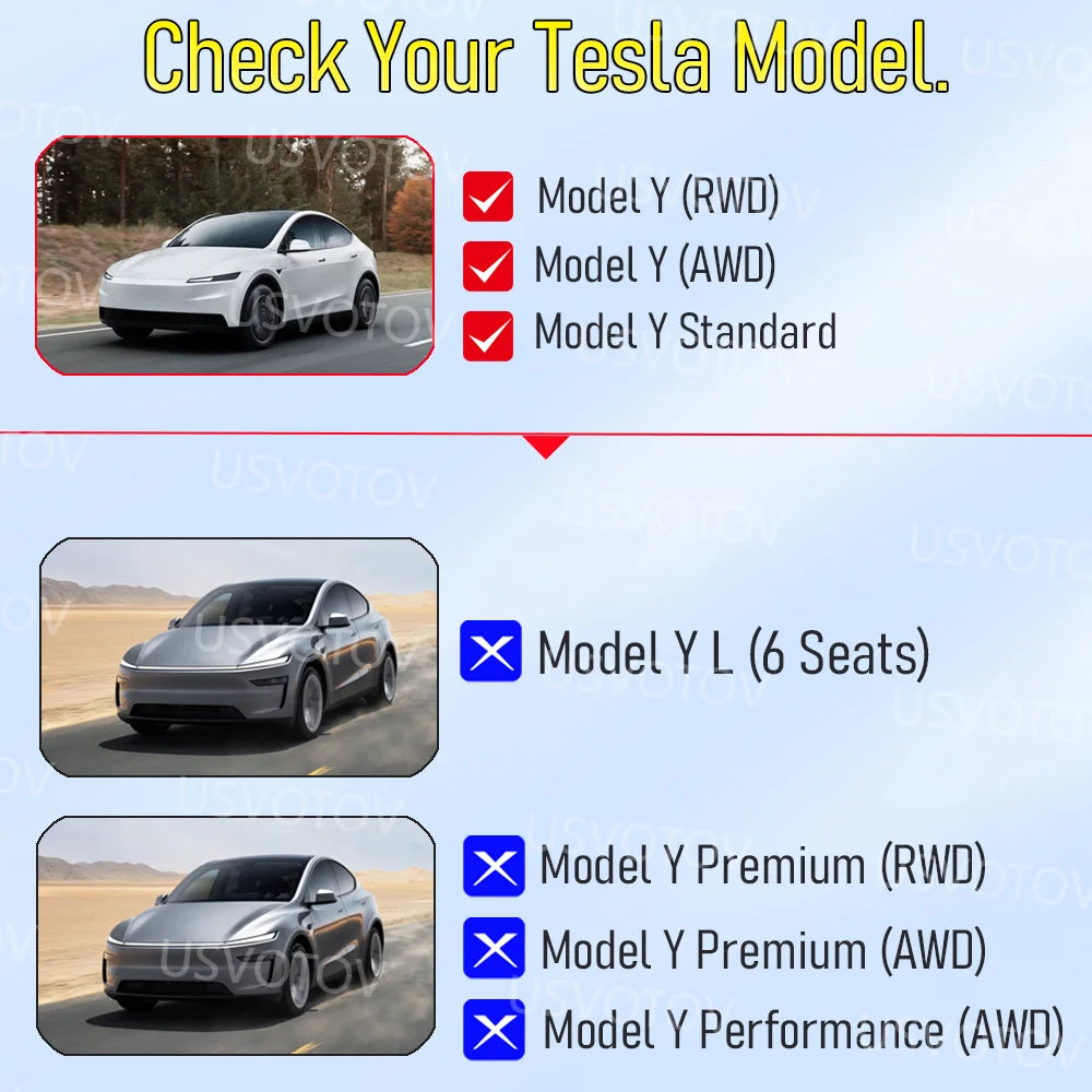 Floor Mats for 2026 2025 Tesla Model Y RWD AWD Trunk Mats Cargo Liner Frunk Backrest Mat Pads Accessories (Standard Models Only)