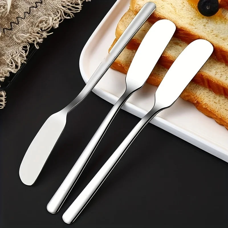 2 pieces, butter knife, stainless steel butter knife, cheese spreader, kitchen butter shovel, multifunctional butter shovel