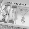 6-piece women's watch+accessory set, new fashionable watch+elegant accessories, the best choice for gift giving