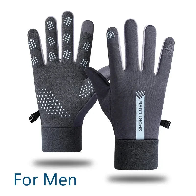 Winter Gloves Men Women Cycling Bike Non-slip Thermal Fleece Cold-Resistant Wind Waterproof Warm Outdoor Running Skiing Mittens