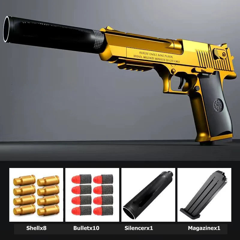 Desert Eagle Airsoft Toy Gun Shell Ejection Soft Foam Bullet Outdoor Shooting Prop Weapon for CS Halloween Cosplay Gift