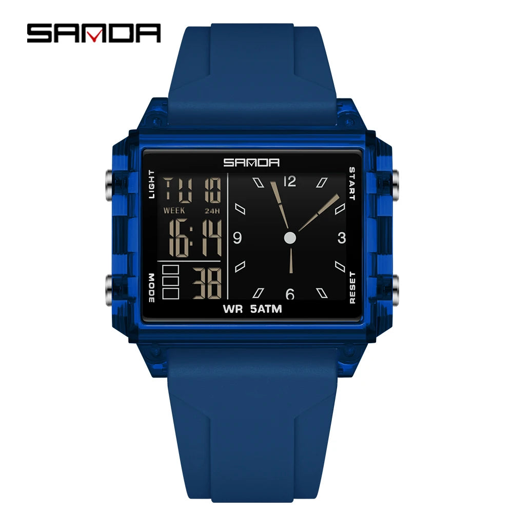 Fashion SADNA New 6273 Women's Electronic Watch Multifunctional Sports Waterproof LED Timing Student Electronic Watch