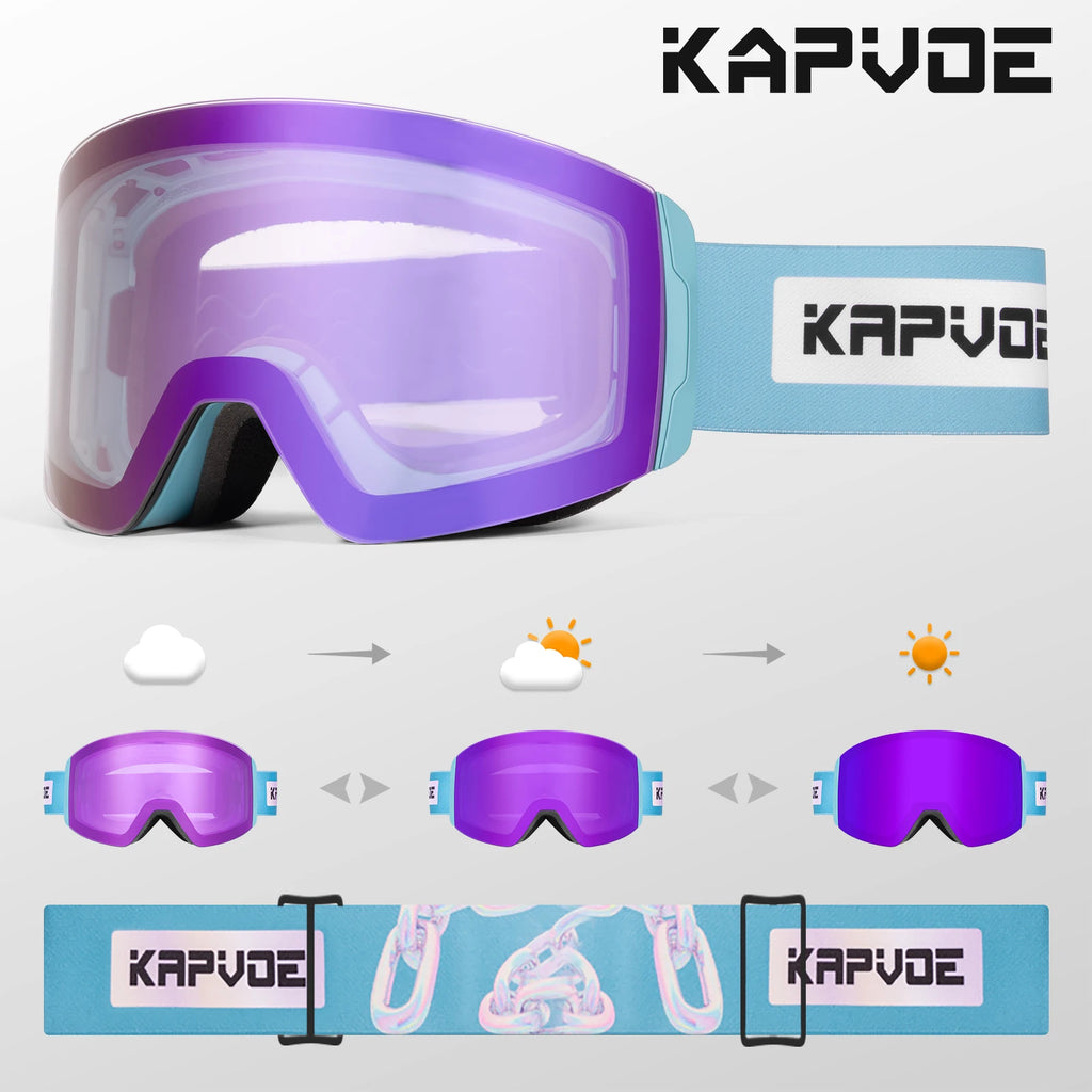 Outdoor Photochromic Ski Goggles Men Snowboard Glasses Women Winter Snow Sunglasses UV400 Magnetic Attraction Lens High Quality