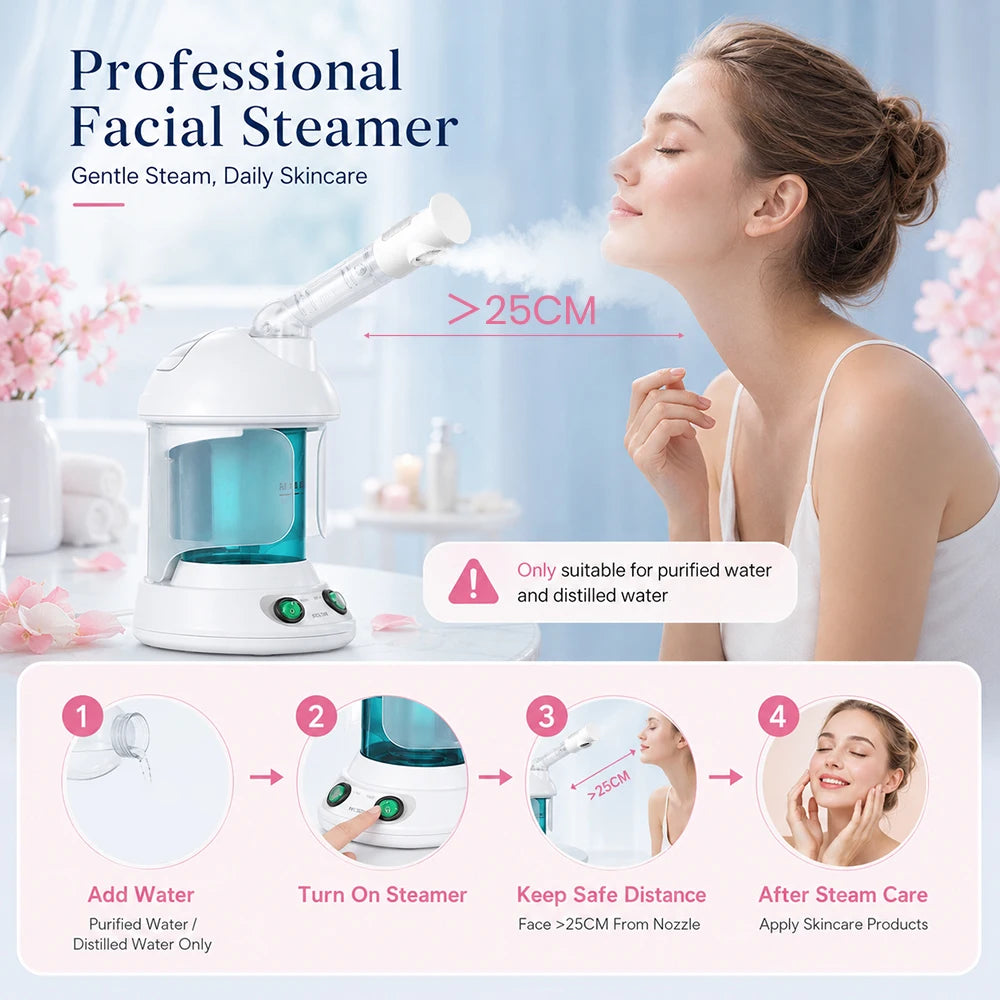KSKIN Custom Hot Sale Face Mist Spray Portable Facial Steamer For Face Professional Ionic Facial Steamer