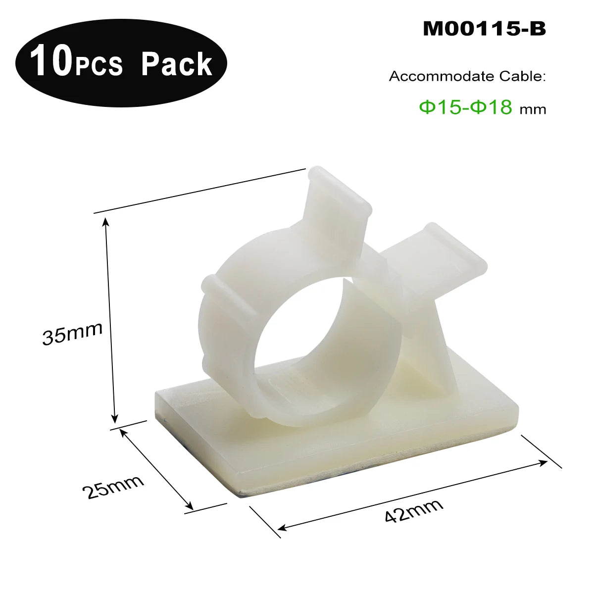 10pcs Lot Adjustable Self-Adhesive Wire Cable Ties Mounts Clamp Clip Organizer Holder, Desk Wire Cable Cord Management