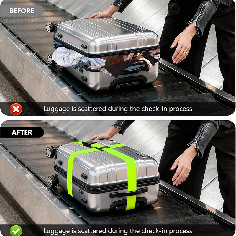 NEW Straight Shaped Luggage Straps for Suitcase,Luggage Belt with Adjustable Release Buckle Travel Accessory,Easily Identified
