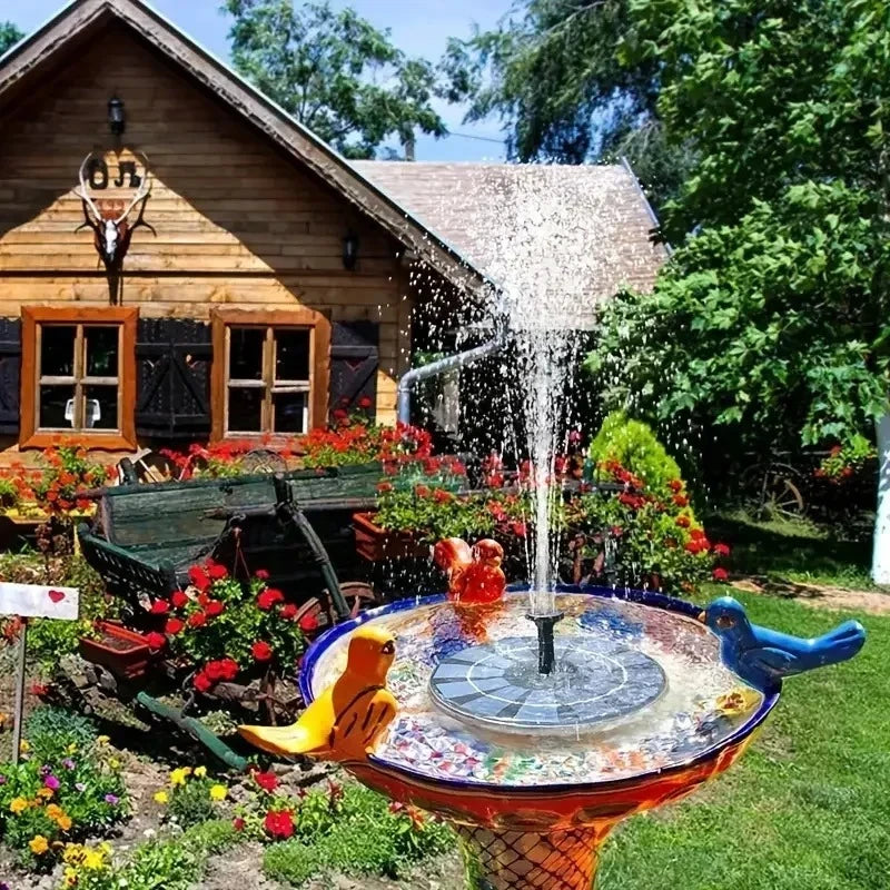 New Mini Solar Powered Water Fountain Outdoor Garden Pool Pond Bird Bath Waterfall Decoration Supplies