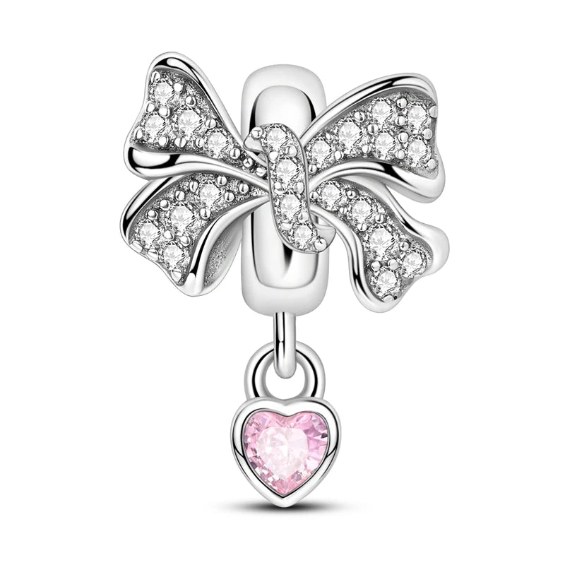 Charms Beads 925 Sterling Silver Tree of Life Peach Heart Sweet Love Charms Fit Pendants Bracelets Necklaces Women Jewelry Gift
