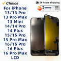 OLED 16 LCD For iPhone X XS XR 11 12 13 Pro Screen For INCELL 16 Pro Max Display 12 Mini For iPhone 14 Plus 15 pro Touch Screen