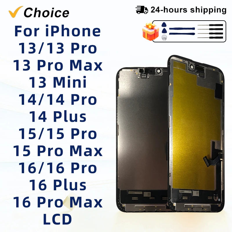 OLED 16 LCD For iPhone X XS XR 11 12 13 Pro Screen For INCELL 16 Pro Max Display 12 Mini For iPhone 14 Plus 15 pro Touch Screen