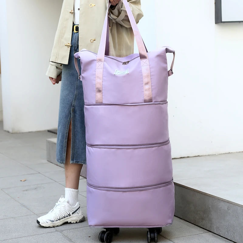 Giant Rolling Travel Duffel Bag - Spacious, Lightweight Luggage Bag With Wheels Portable Overnight Bag, Weekend Travel Bag
