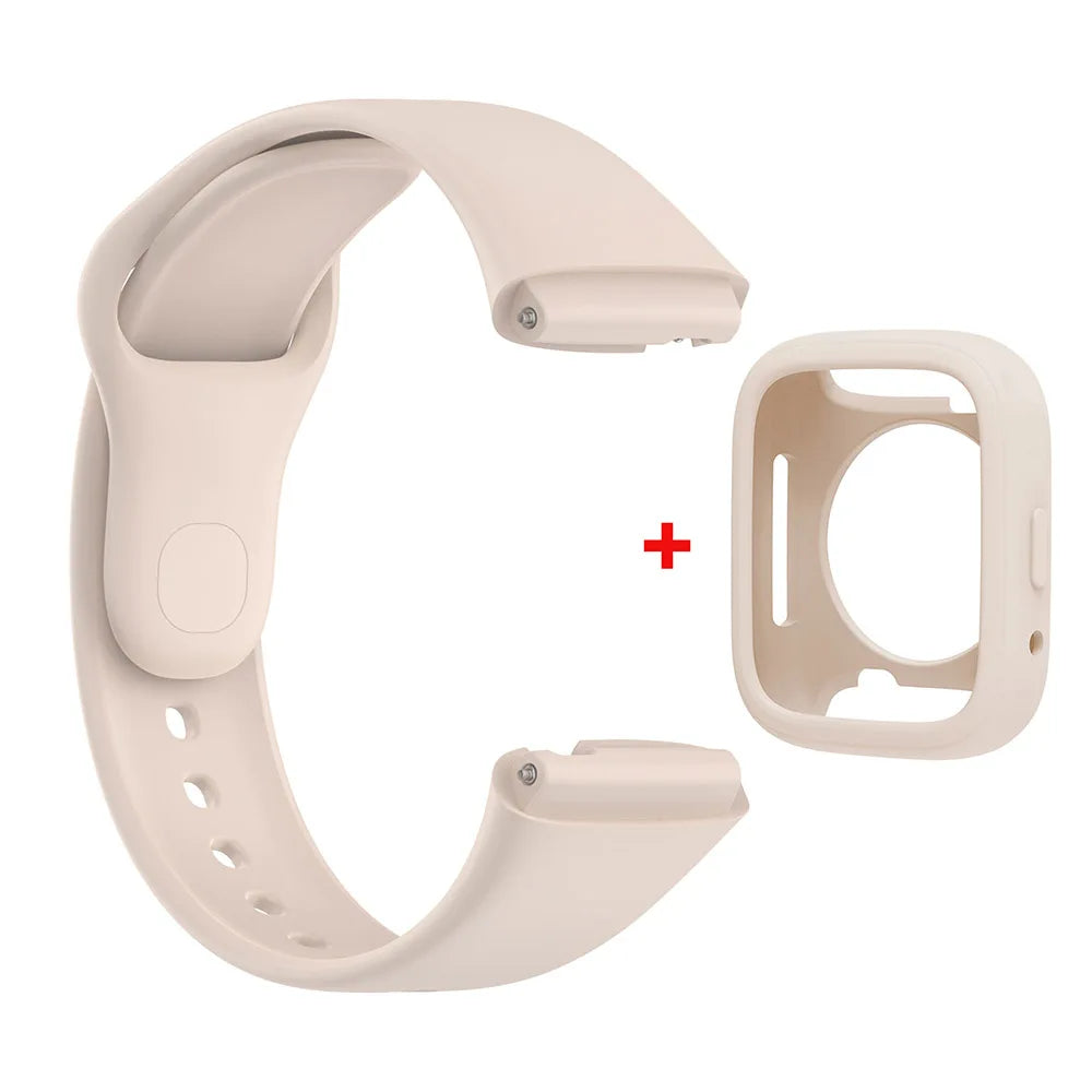 Silicone Strap For Redmi Watch 3 Active/Lite Smart Watch Band + Protective Case Shell