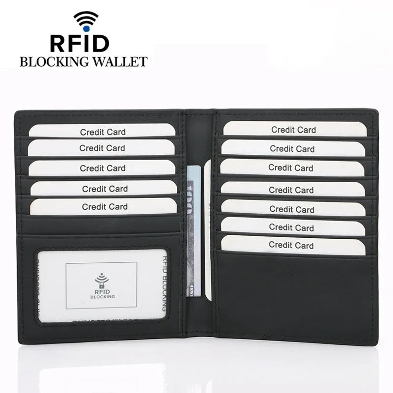 New Card Bag Genuine Leather Bank Large Capacity Rfid Anti-theft Multiple Card Slots Men and Women Wallets