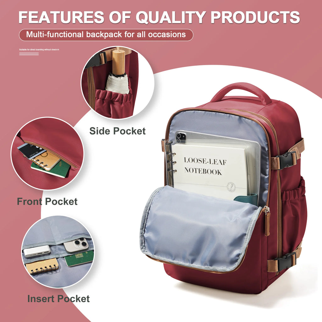 Travel Backpack Cabin Bag 40x26x18 Wizzair Carry-Ons, Aeroplane Men Women 15.6 inch Laptop Backpack, Waterproof Casual Bussiness