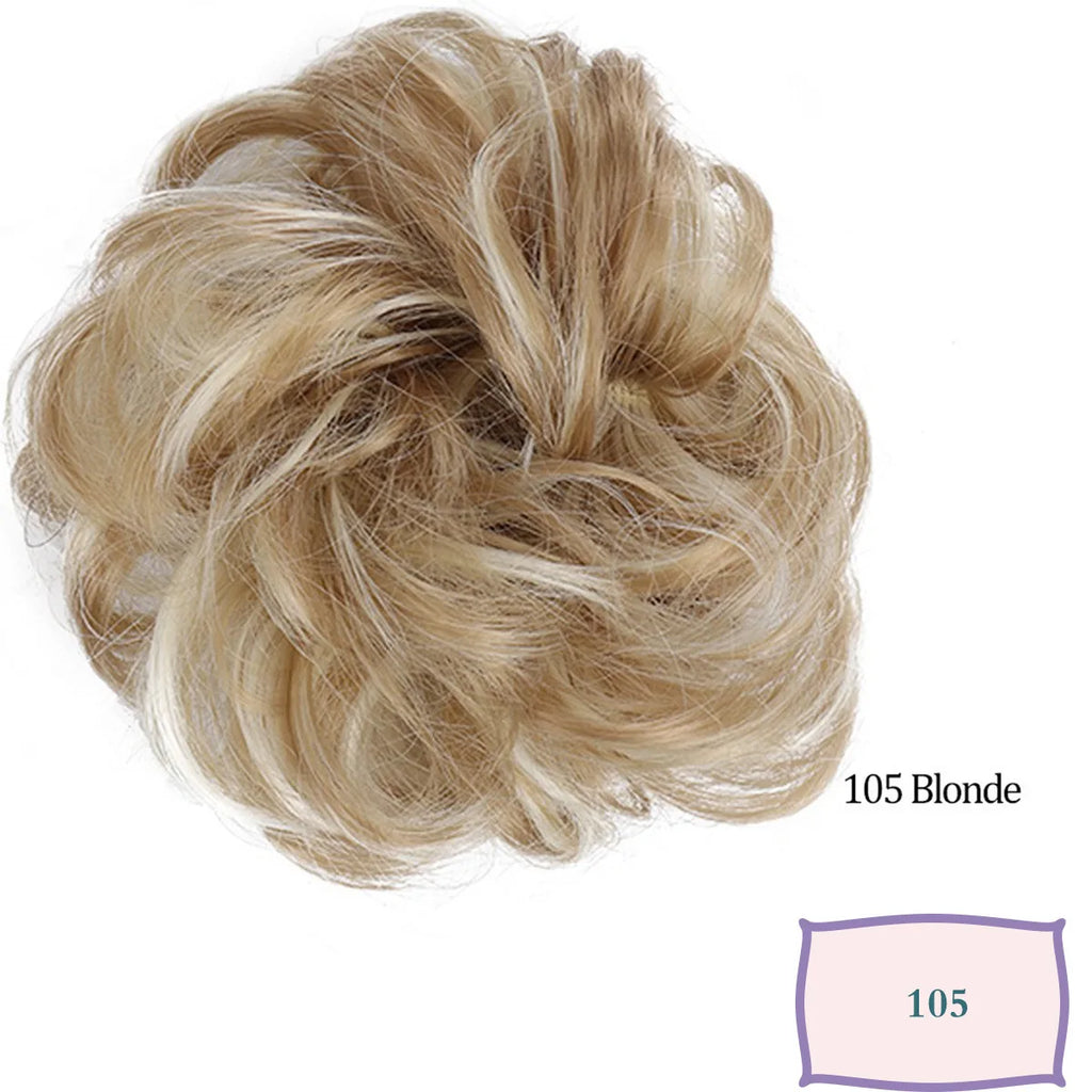 Synthetic Messy Hair Bun Chignon Scrunchies Fake Hair Band Braid Elastic Hairpiece Tail Chignon Donut Updo Hair Pieces for Women