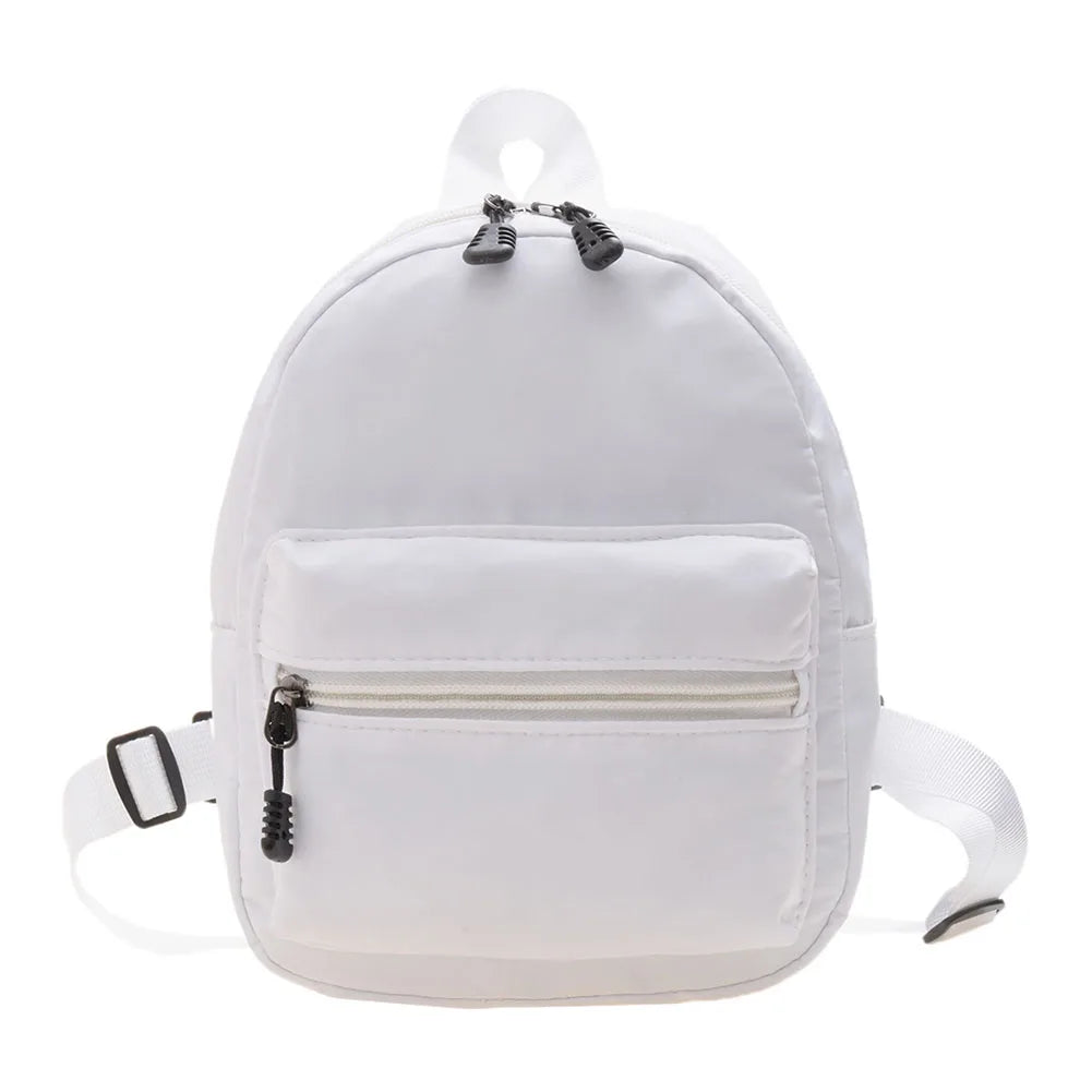Fashion Solid Color Backpack Women Nylon Knapsack Preppy Style Mini Rucksacks