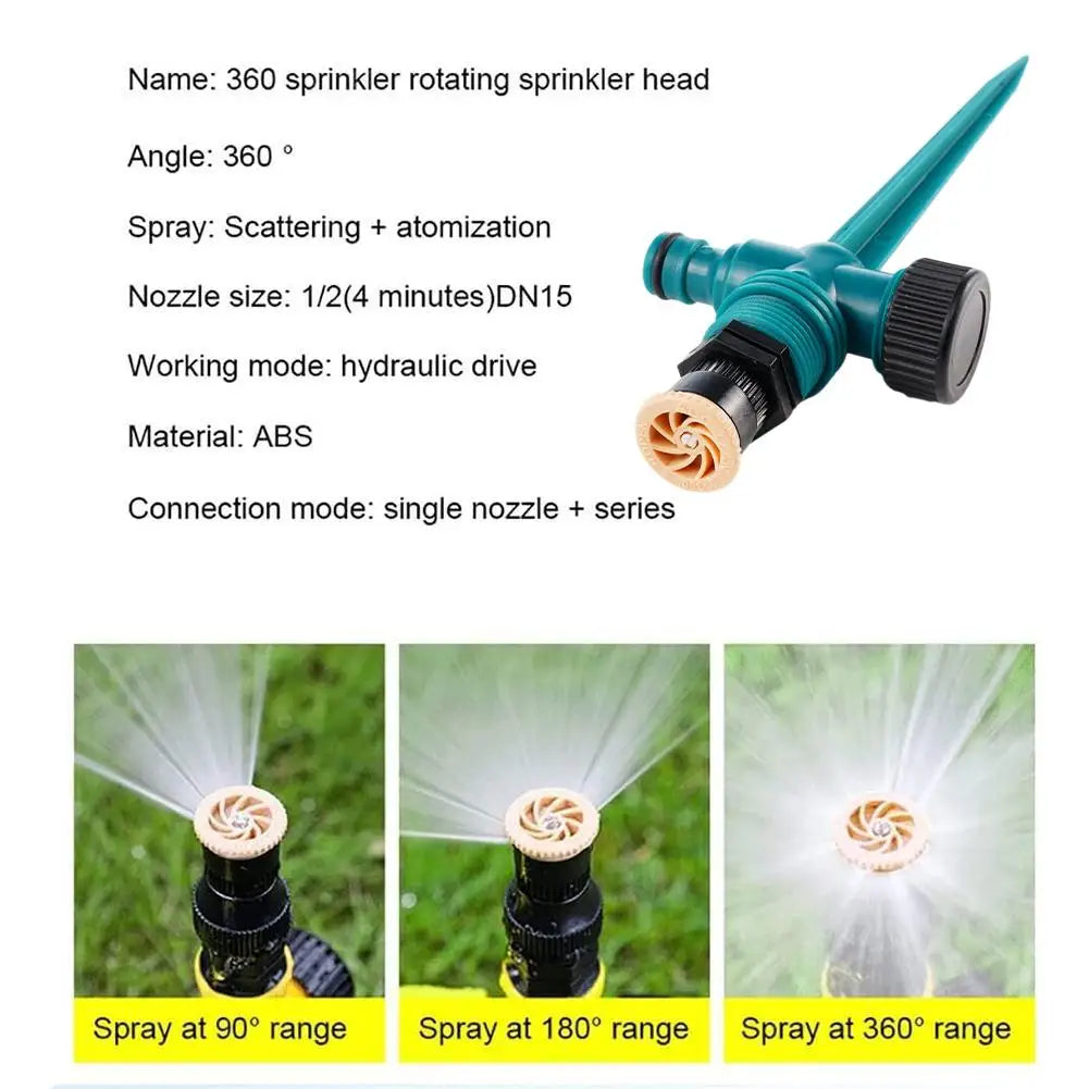 Upgrade Garden Sprinkler 360° Rotation Irrigation Watering System Agriculture Ground Automatic Tube Adjustable Plug Buried Atomi